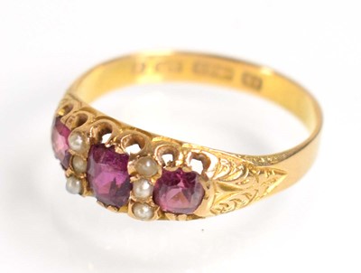 Lot 514 - A late 19th century 15ct yellow gold ring set...
