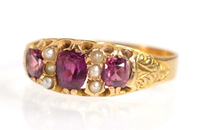 Lot 514 - A late 19th century 15ct yellow gold ring set...