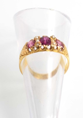 Lot 514 - A late 19th century 15ct yellow gold ring set...