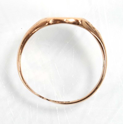 Lot 519 - A 9ct yellow gold signet ring, ring size L 1/2,...
