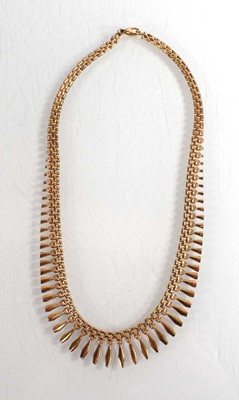 Lot 531 - A 9ct yellow gold graduated fringe necklace, l....