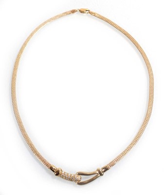 Lot 532 - A 9ct yellow gold double flat curblink...
