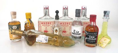 Lot 28 - 10 small bottles, 3x Madre Mezcal 45% 20cl, 1x...
