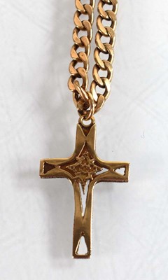 Lot 533 - A 9ct yellow gold flat curblink necklace...