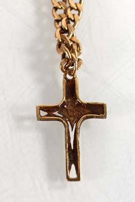 Lot 533 - A 9ct yellow gold flat curblink necklace...