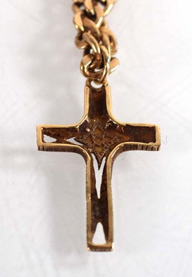 Lot 533 - A 9ct yellow gold flat curblink necklace...