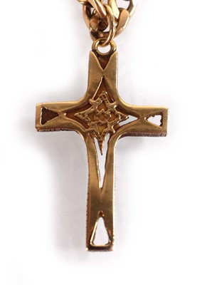 Lot 533 - A 9ct yellow gold flat curblink necklace...