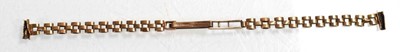 Lot 535 - A 9ct yellow gold boxlink wristwatch strap,...
