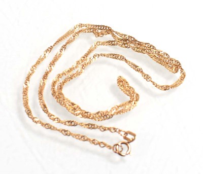 Lot 538 - Four 9ct yellow gold necklaces including a...
