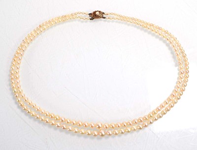 Lot 546 - A double strand graduated cultured pearl...