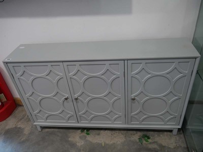 Lot 1206 - Contemporary grey finish 3 door sideboard