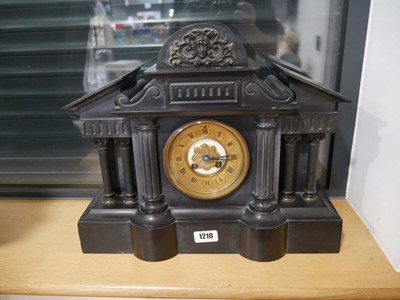 Lot 1210 - Slate cased classical style mantle clock