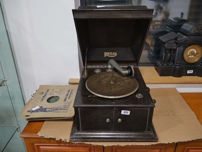 Lot 1211 - Regal wind-up gramophone with records