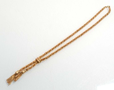 Lot 552 - A 9ct yellow gold ropetwist necklace with...