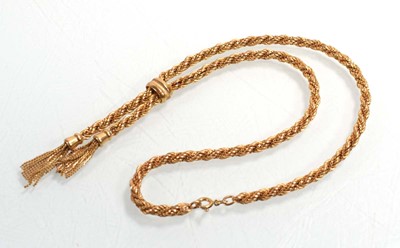 Lot 552 - A 9ct yellow gold ropetwist necklace with...