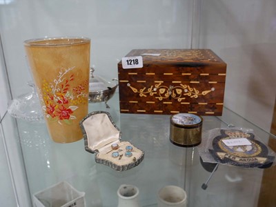 Lot 1218 - Decorative lockable box together with...
