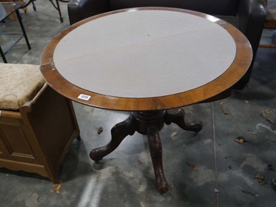 Lot 1228 - Ornate inlaid circular folding felt topped...