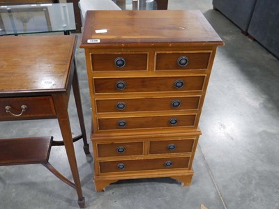 Lot 1236 - Reproduction yew multi-drawer cabinet