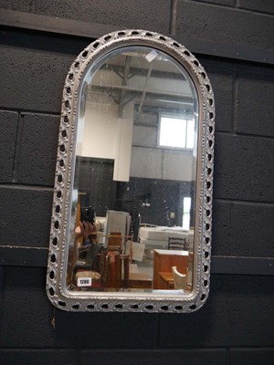 Lot 1280 - Framed mirror with oak arch top