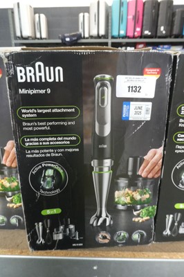 Lot 1132 - Braun Minipimer 9 stick blender set in box