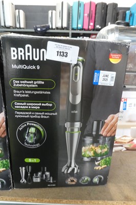 Lot 1133 - Braun Minipimer 9 stick blender set in box