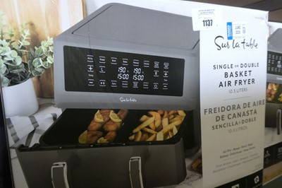 Lot 1137 - Sur la Table double basket air fryer in box
