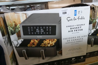 Lot 1138 - Sur la Table double basket air fryer in box