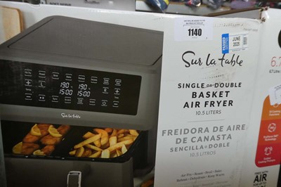 Lot 1140 - Sur la Table double basket air fryer in box