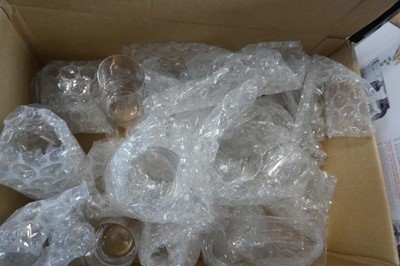 Lot 1159 - Box of glass tumblers, glass pitcher, Lazy...