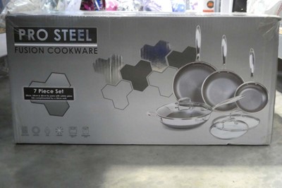 Lot 1164 - Pro Steel Fusion Cookware 7 piece saucepan set