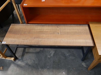 Lot 1255 - Wooden coffee table with drawer and a metal...