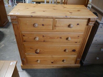 Lot 1257 - Pine Scottish style chest of drawers, 2 over 3...