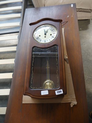 Lot 1264 - Wooden cased pendulum wall clock