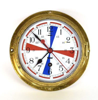 Lot 17 - A Sestrel ship's bulkhead clock/timepiece, the...