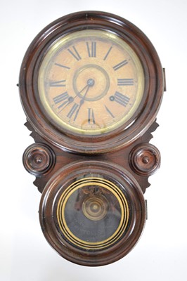 Lot 22 - A late 19th/early 20th century drop-dial wall...