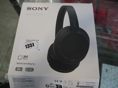 Lot 1351 - Sony WH-CH72ON noise cancelling headphones, boxed