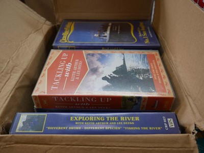 Lot 1405 - Box of fishing VHS video tapes