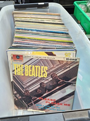 Lot 1408 - 2 large boxes of LP records and 12" singles to...