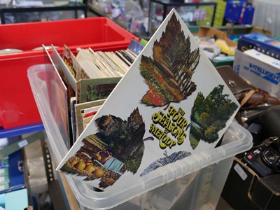 Lot 1413 - Tray of vinyl LPs and records including John...