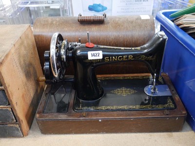 Lot 1422 - Vintage manual hand Singer sewing machine with...