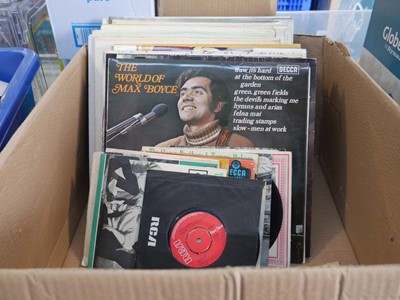 Lot 1424 - Box of assorted vinyl LPs and singles