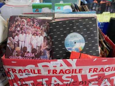 Lot 1427 - Box of various vinyl LPs and singles to...