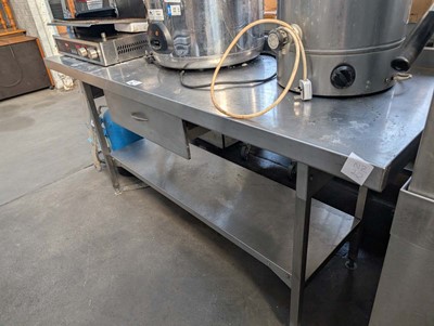 Lot 235 - 180cm stainless steel preparation table with...