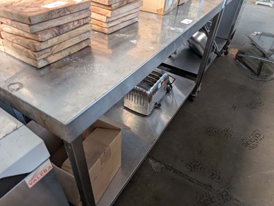Lot 248 - 135cm stainless steel preparation table with...