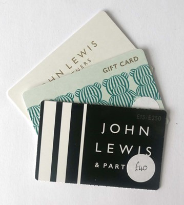 Lot 52 - John Lewis (x3) - Total face value £165