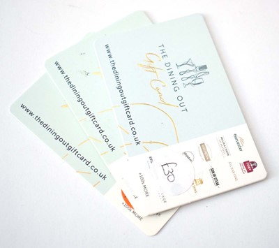 Lot 209 - The Dining Out Gift Card (x3) - Total face...