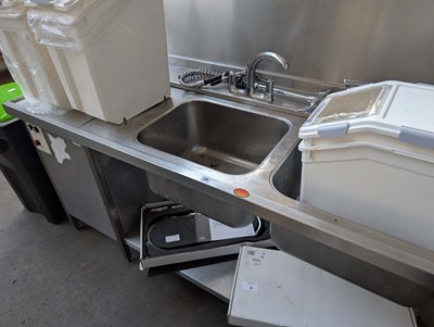 Lot 29 - 20cm stainless steel double bowl sink with...