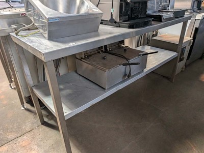 Lot 257 - 175cm stainless steel preparation table with...