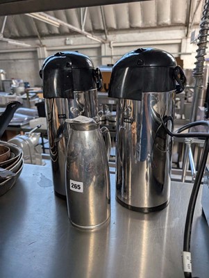 Lot 265 - 2 hot drinks airpots and flask
