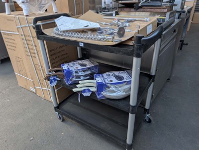 Lot 57 - 100cm 3 tier mobile catering trolley
